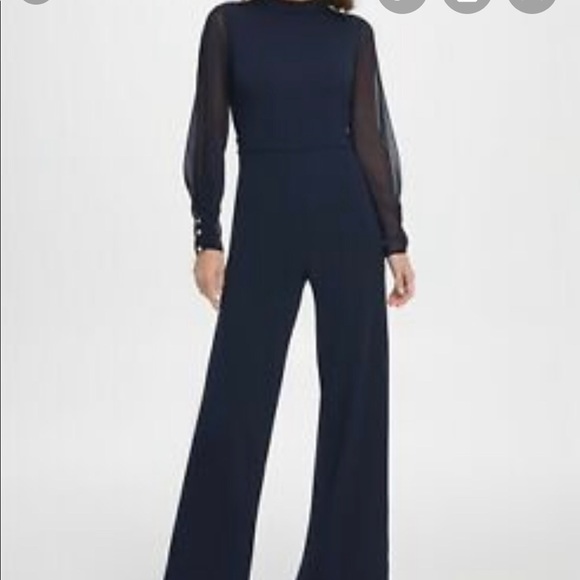 DKNY Navy Blue Jumpsuit Size 12 - Picture 1 of 3
